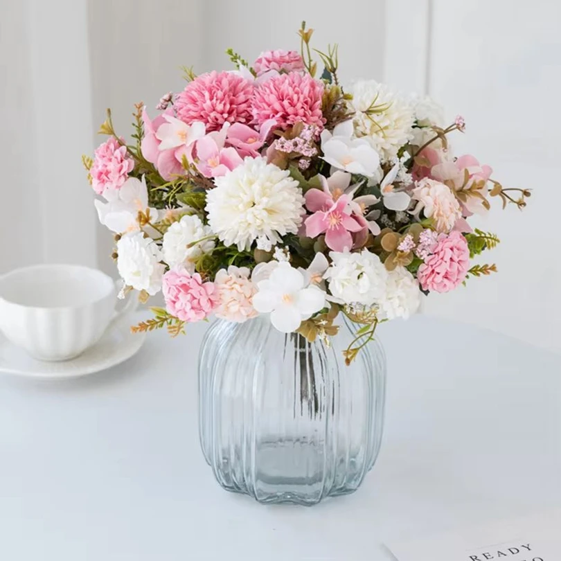 

Artificial Flowers Wedding 30Cm Silk Hydrangea Bouquet Vase Room Home Decor Diy Festival Garland Scrapbooking Household Products