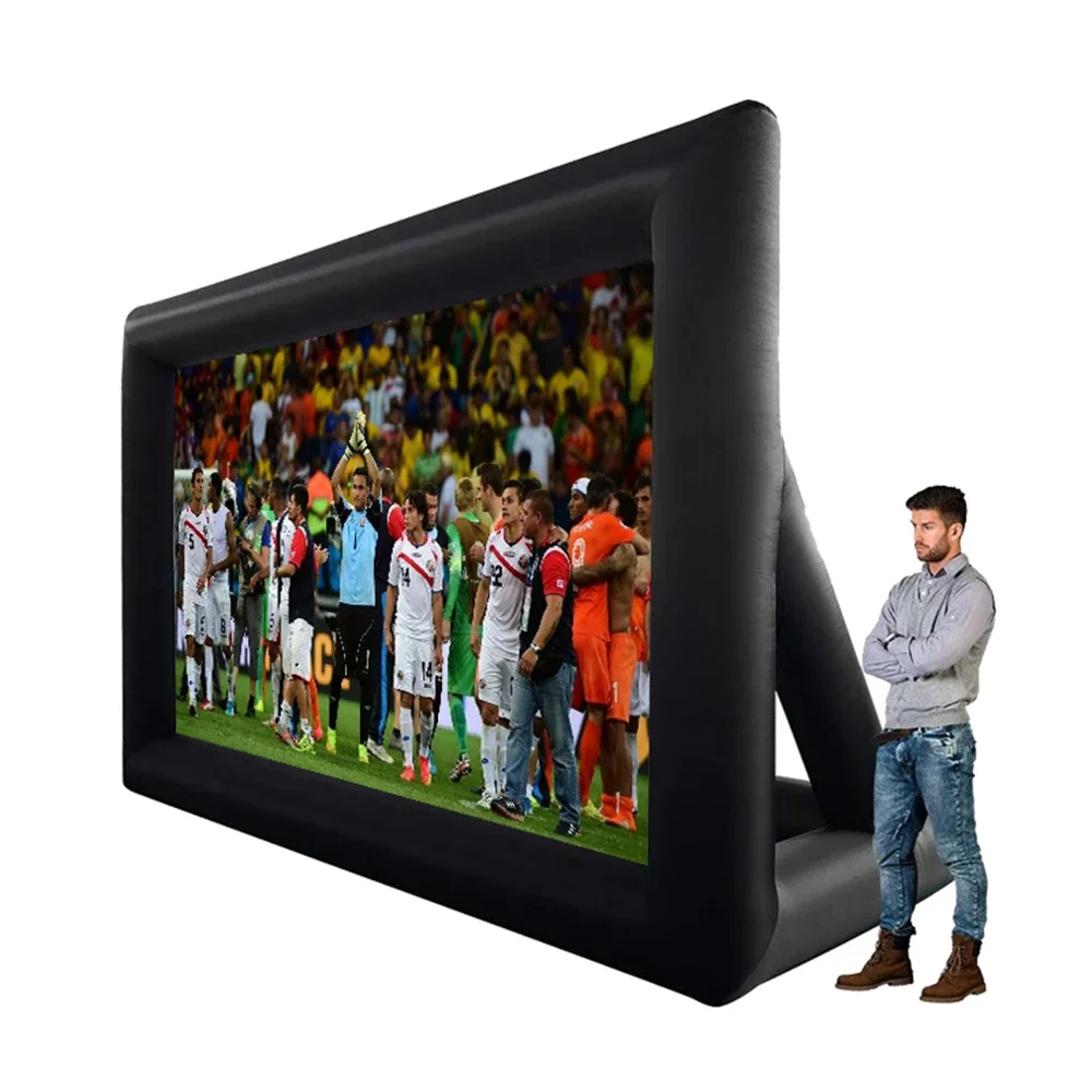 8ft 10ft 18ft Inflatable Outdoor Projector Movies Screen with Low-Noise Blower for Party Pool Fun Outdoor