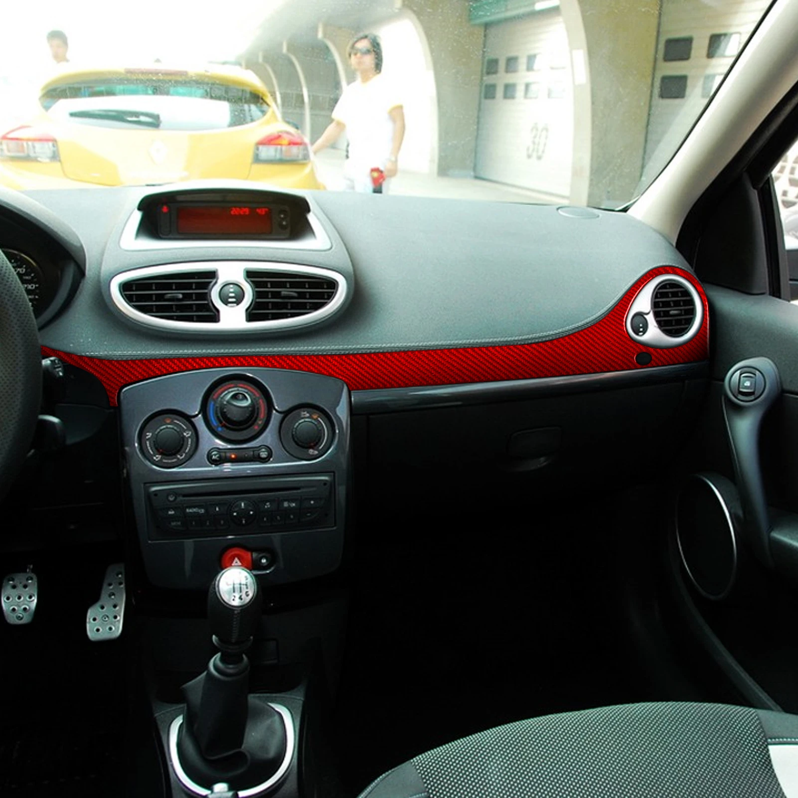 Carbon Fiber Interior Trim For Renault Clio 3 MK3 2006+ Center Console Window Lift Air Outlet Panel Cover Decoration Stickers