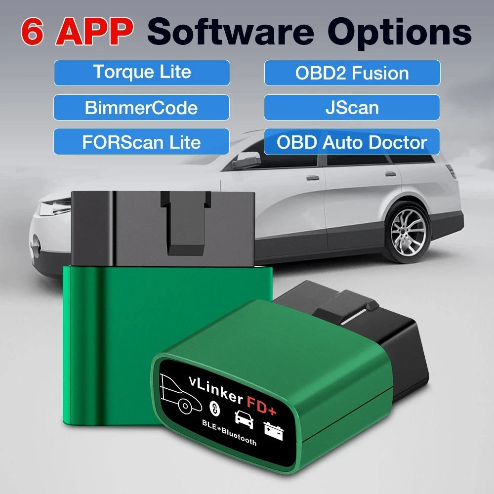 Vgate vLinker FD + V2.2 ELM327 BT4.0 لاسلكي FORScan wifi Obd2 أدوات تشخيص السيارات obd 2 الماسح الضوئي J2534 PK V1.5 ELM 327 لفورد