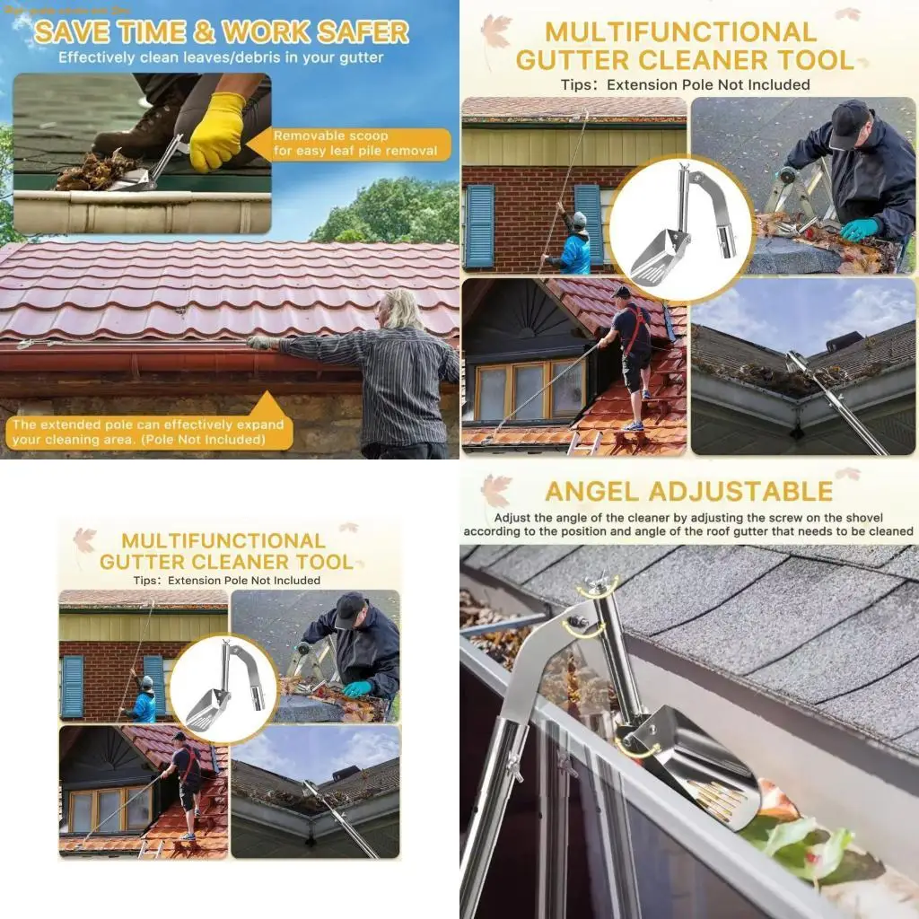 203F Compactly Plastic Rain Gutter Shovel Cleaner With Comfortable Grip Long Last