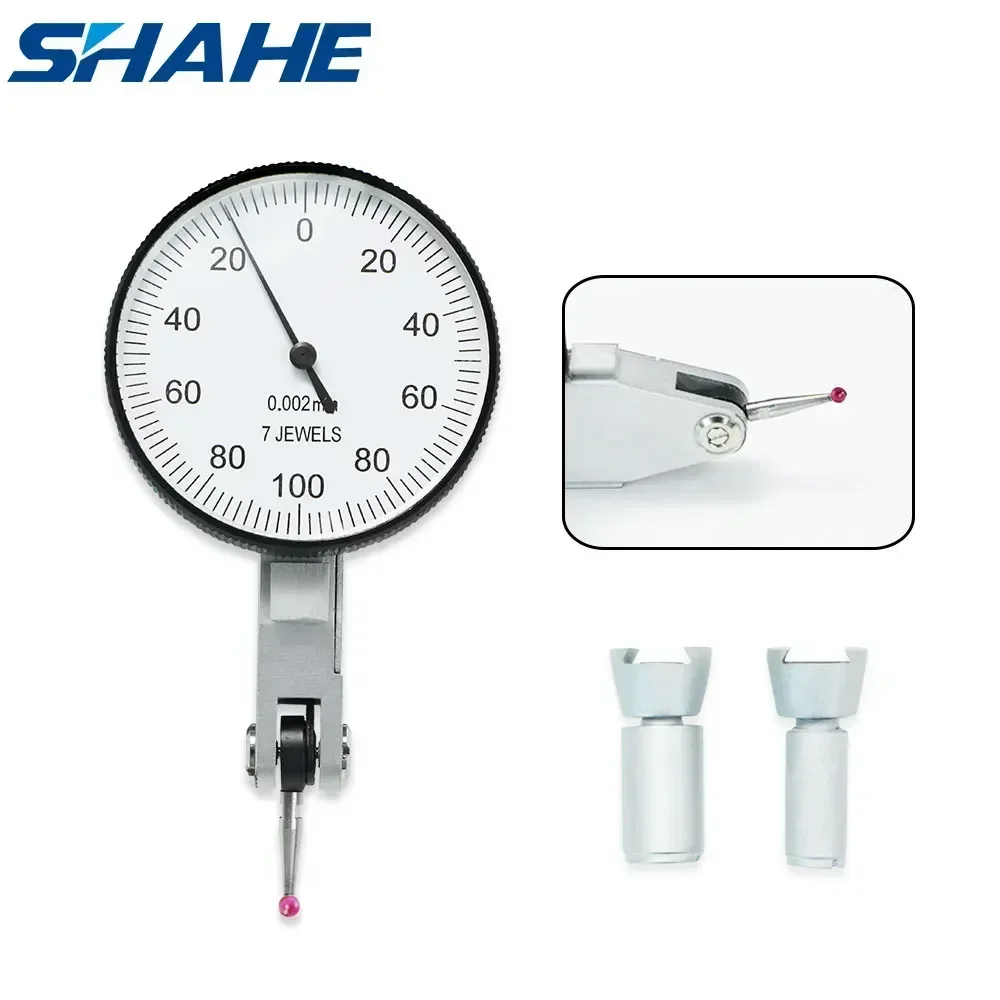 Shahe – indicateur de Test à cadran, 0.002mm, antichoc, avec sonde rubis, outil de mesure