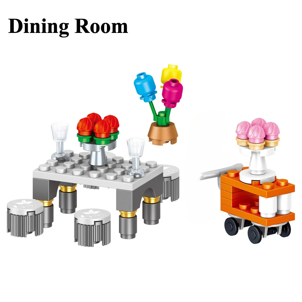Blocs de construction château de glace princesse ville de rêve pour filles, Kit de construction d'assemblage, jouets pour anniversaire garçons filles enfants