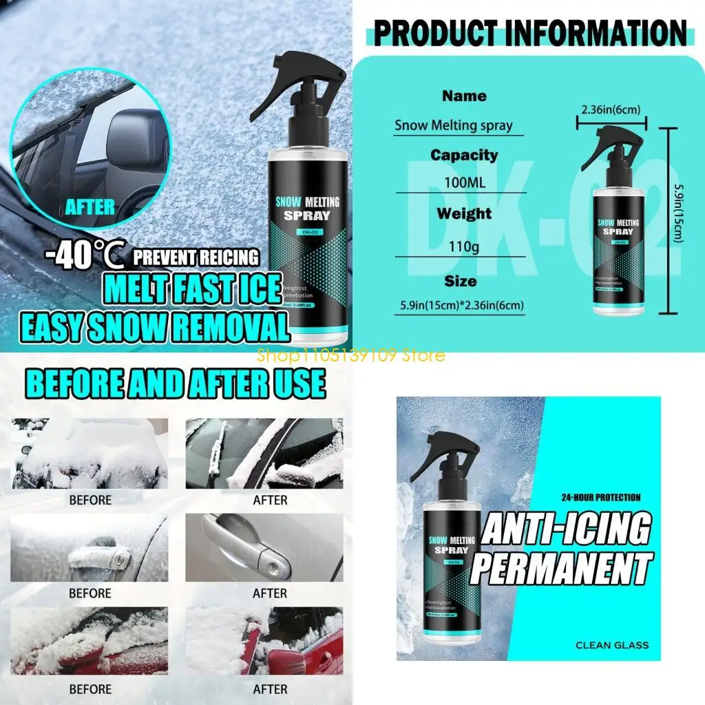 

Car Quick Action -40°C Vehicle Deicing Fluid With Anti Refreeze Technology Water Based Formula for Streak Less Clearance