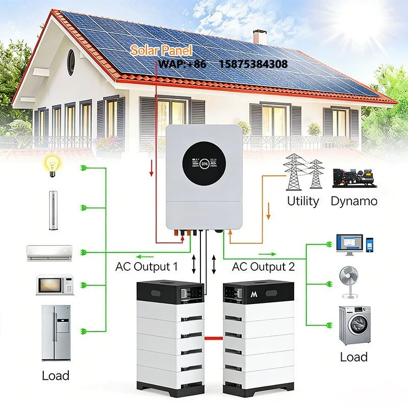 Hybrid Solar Inverter 11kW Home Energy Storage System Lithium Battery 10kWh 15kWh 30kWh Complete Solar Power System