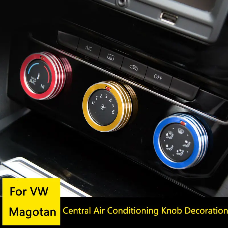 

Car Central Air Condition Switch Knob Ring Cover Decoration Hybrid Accessories For VW Volkswagen New Magotan Golf B8 Golf 7