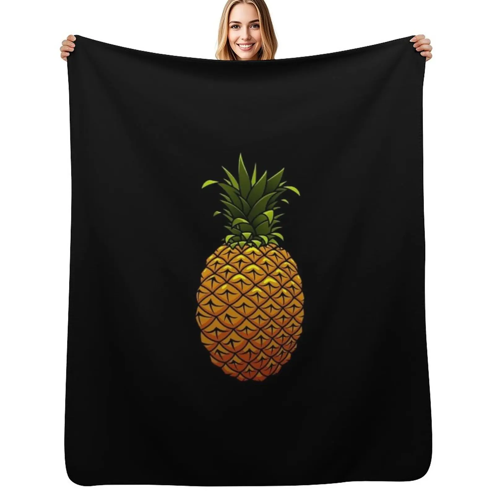 pineapple Throw Blanket Hairy Camping Custom Plaid on the sofa Travel christmas gifts Blankets