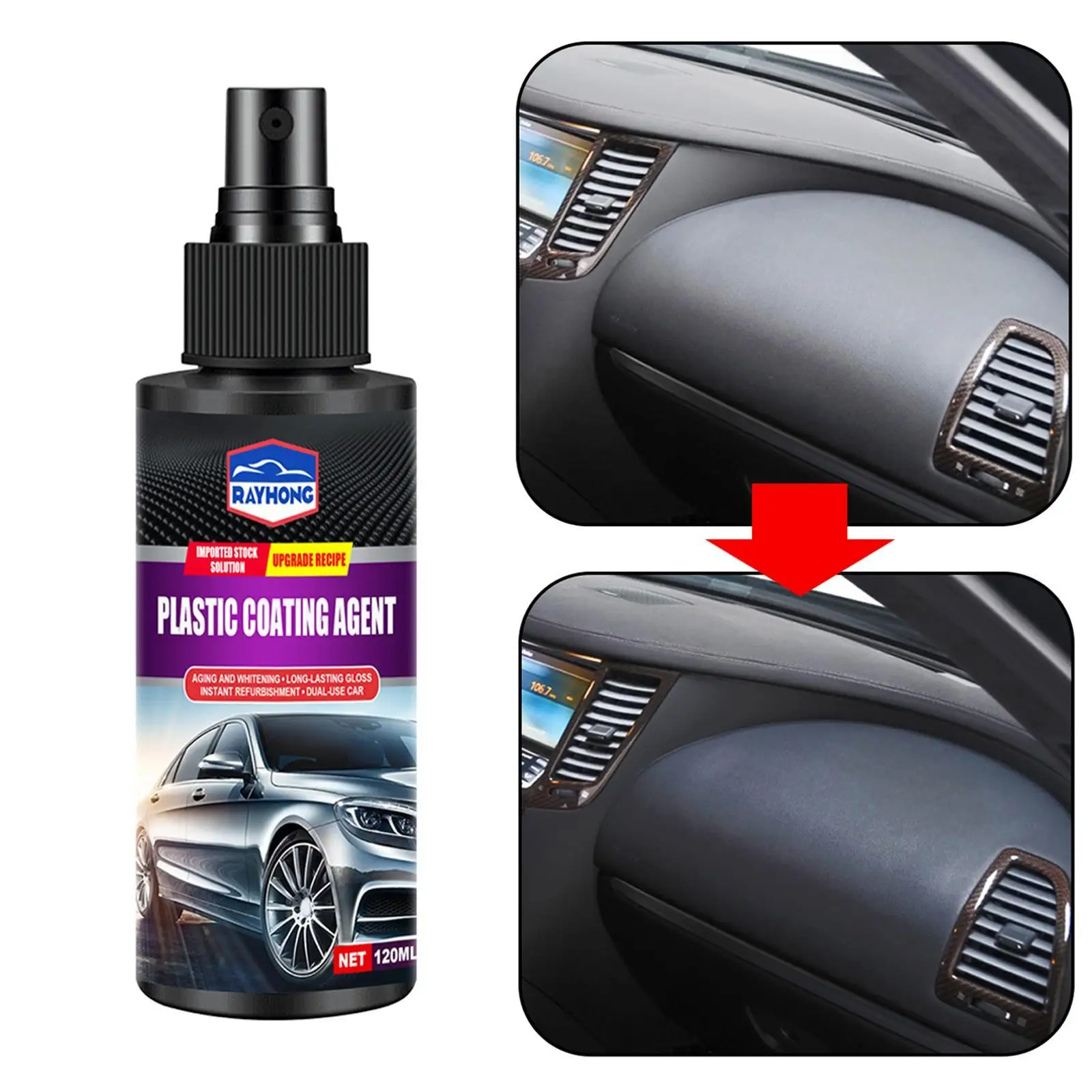 Plastic Renovator For Car Interior Spare Parts Seat Leather Liquid Wax Polish Plastic Restore Cleaner Spray Accessories S3 HGKJ