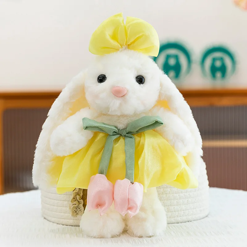 Kawaii knuffel gevuld pop schattig konijntje met lange oren cartoon amigurumi voor kinderen verjaardagscadeau zacht knuffelig