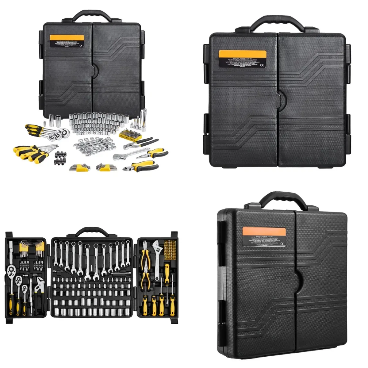 207-Piece Mechanics Tool Set, 1/4' 3/8' 1/2' Drive Sockets, SAE and Metric Mechanic Tool Kit with Bits, Wrenches, Ratchet Handle