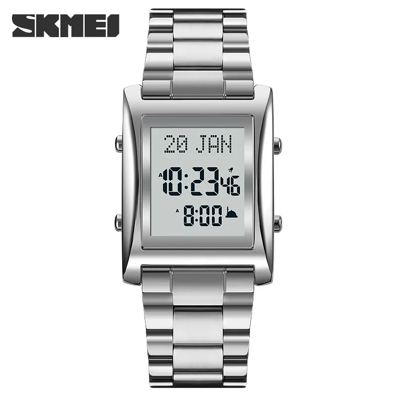 SKMEI 1815 Digital Watch for Men Qibla Direction Religious Month Day Hijri Calendar Summer Language Chrono Alarm Waterproof 1763