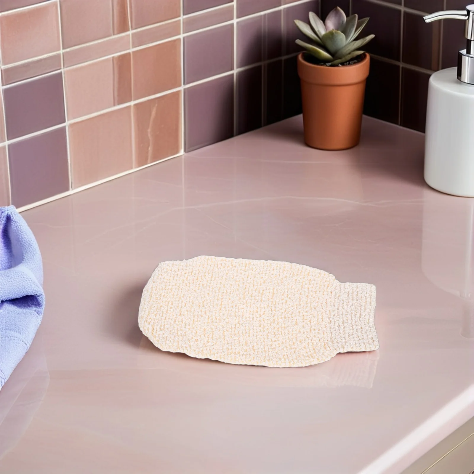 2 قطعة قفازات الاستحمام ألياف الخيزران مقشر قفازات مزدوجة الوجهين تدليك الجسم منشفة الظهر الغسيل لإزالة الجلد الميت #2