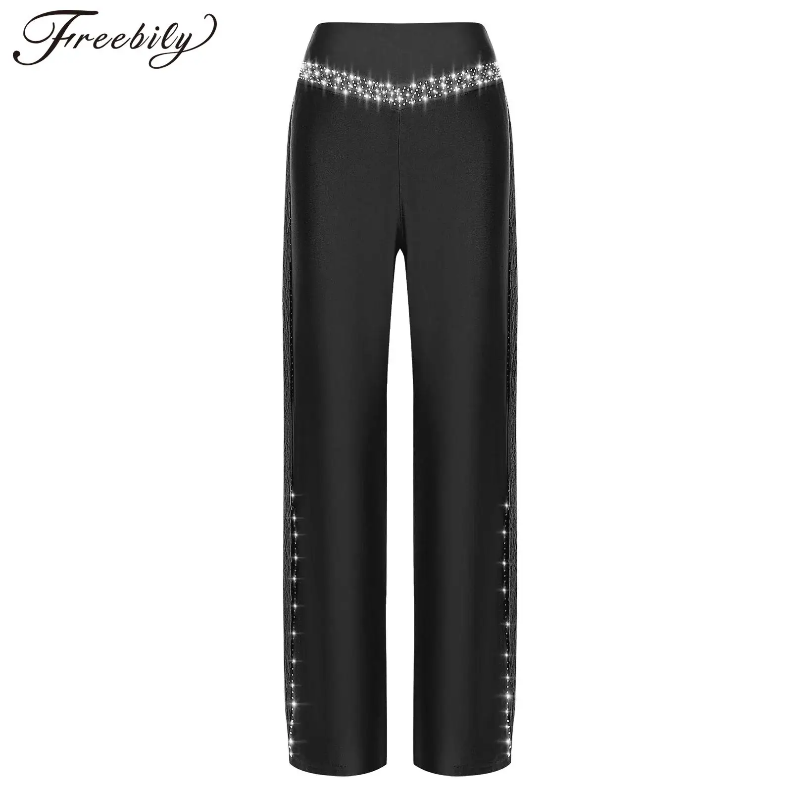 

Женские брюки для латинских танцев с кисточками и бахромой, женские брюки для танго, румба, сальса, ча-ча, танцевальные костюмы для взрослых, танцевальная одежда