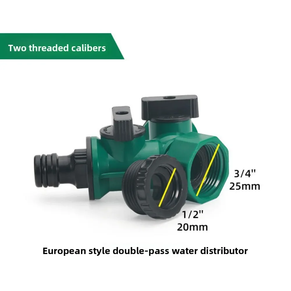 2 set Garden Water Pipe Connectors Pipe Adapter Y Shape Hose Splitter Valve Three Way Plastic Valve With Switch 2 Way