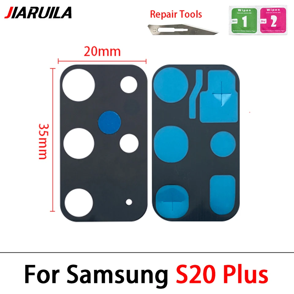 Cámara de vidrio para Samsung S9 S10e S10 5G S20 S21 Plus Ultra Note 8 9 10 Lite Lente de cámara trasera con pegamento y herramienta de reparación 4
