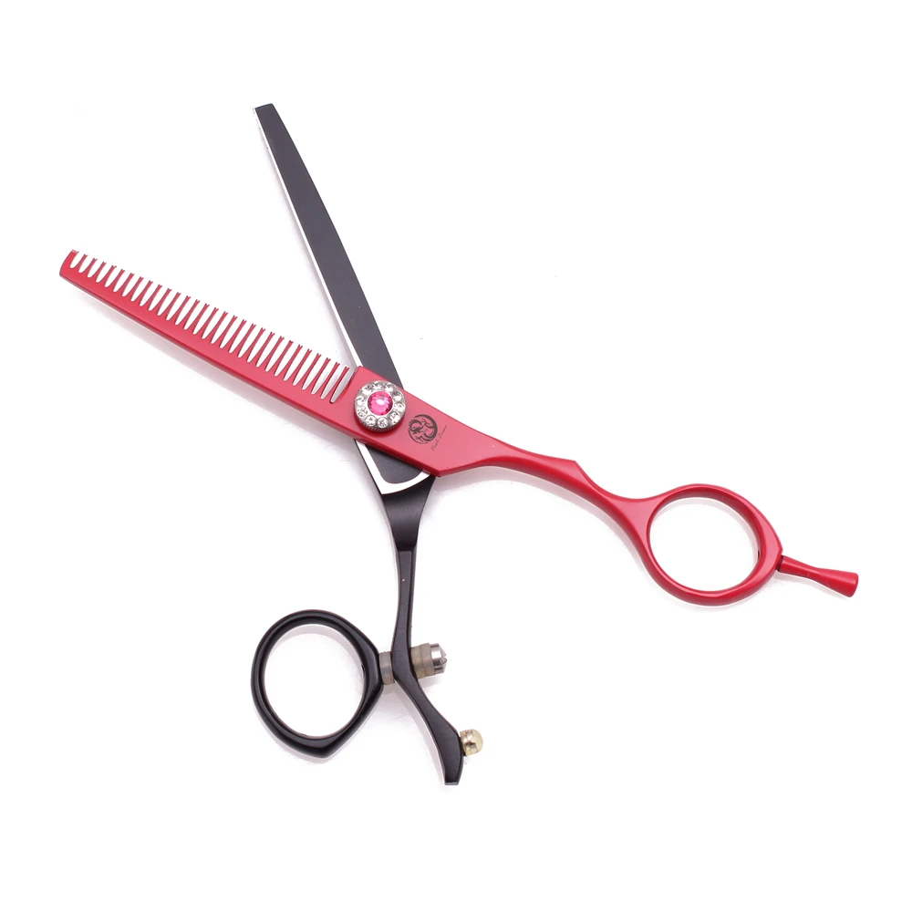 Professionelle Friseurschere 5,5" 6" Purple Dragon JP 440C Drehbare Daumenhaarschneideschere Friseur Effilierschere Z9019 – Detail 12