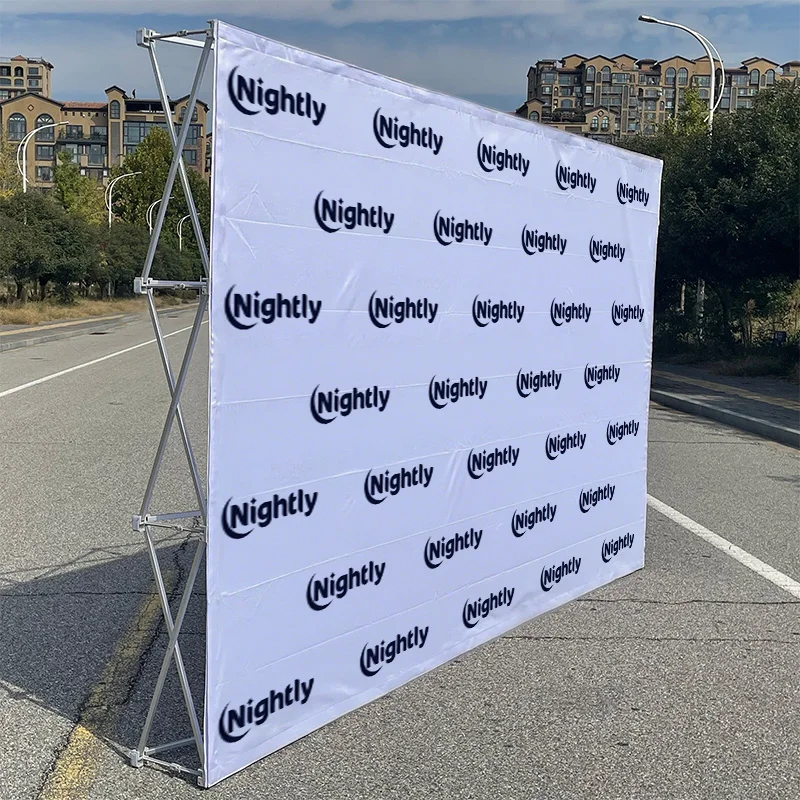 Trade Show Pop up Banner Stands Backdrop Fabric Display Advertising Wall Banner Stand Exhibition PopUp Backdrop Display Stand