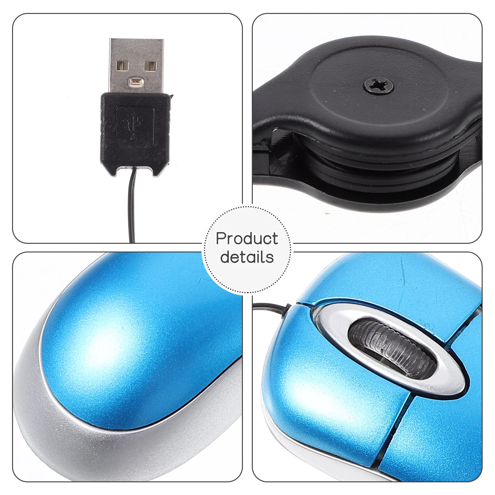 

Ergonomic Optical Cable Compact Design Plug Play For Notebook Travel Cord For Pc Usb Usb Pc Retractable Cord