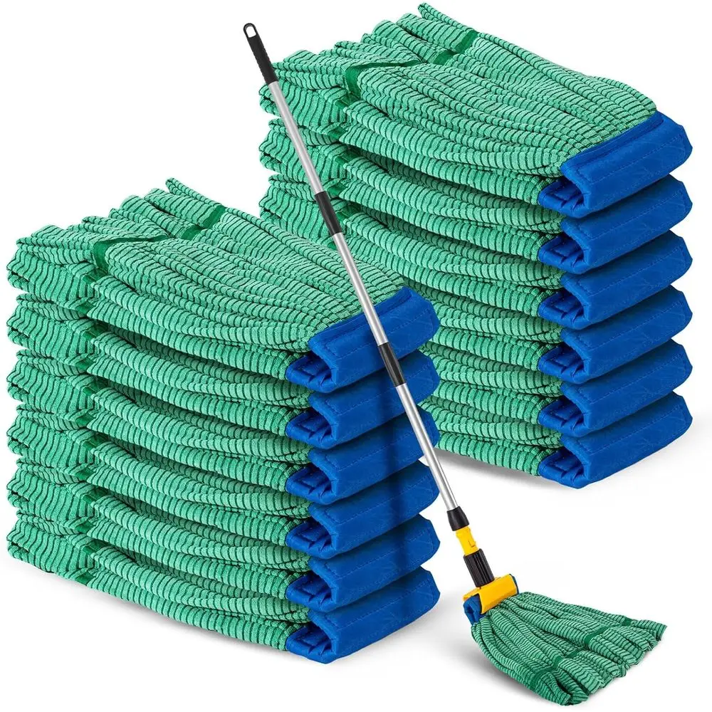 

6 Pack Large Microfiber Wet Mop, 18 oz Heavy Duty Refillable, Reusable for Commercial and Industrial Use, Suitable for Hardwood,