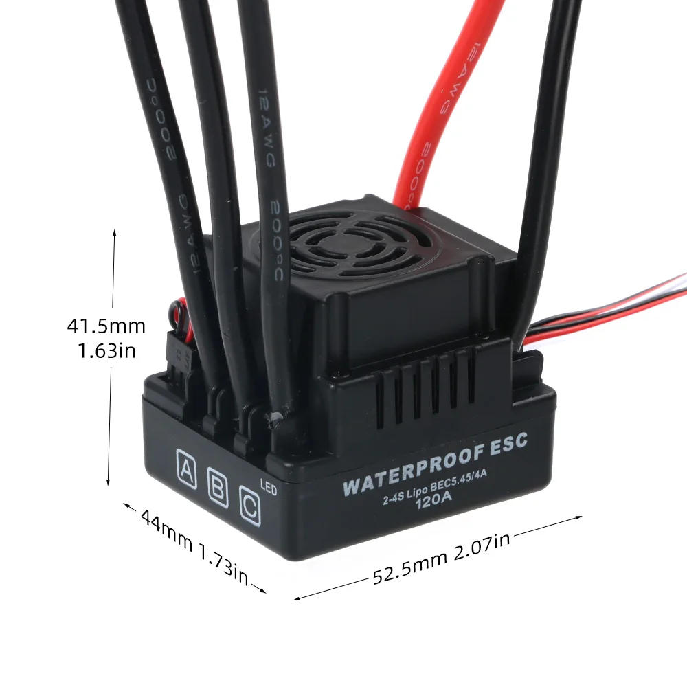 Imperpose Controlador De Velocidad ESC Sin Escobillas De 80A Para Coches RC 1/8, Compatible Con Motores Sin Sensor, Con BEC De 5.8V/3A Y Protección De Baterías, Conexión XT60