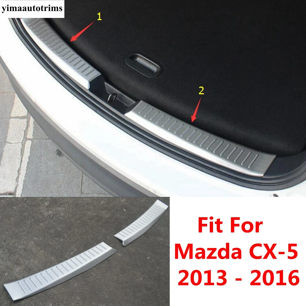 

Car Rear Tail Trunk Bumper Door Sill Plate Guard Protection Accessories Interior Refit Kit Fit For Mazda CX5 CX-5 2013 - 2016