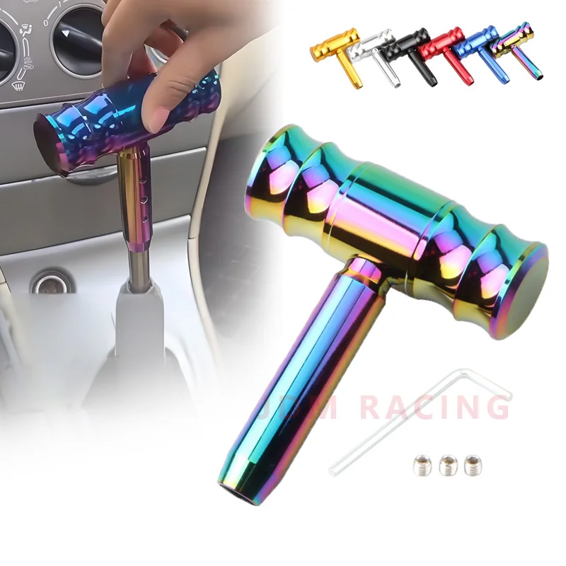 Gear Shift Knob Aluminum T Handle Shifter Car Knob Joystick Style Gear Stick Lever Shift Fit Most Automatic Manual Transmissions