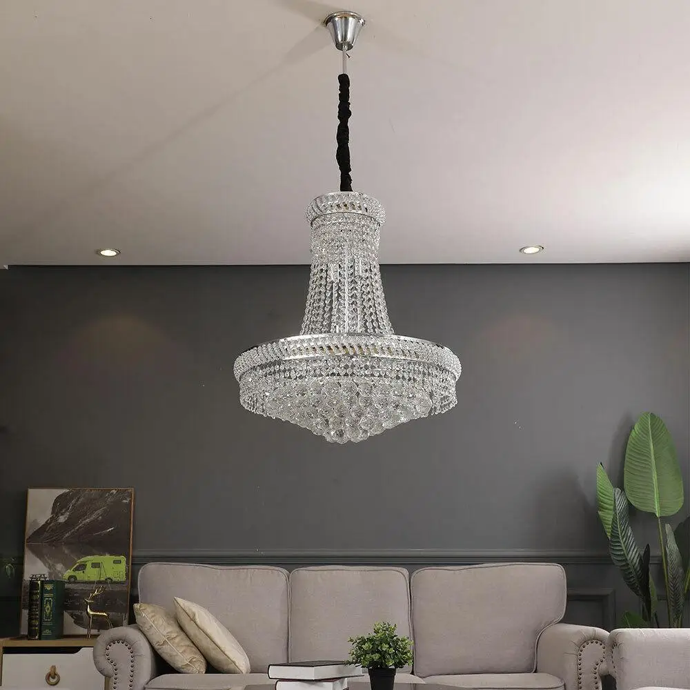 

Elegant Pendant Light French Empire Crystal Chandelier Modern Hanging Light Large Crystal Hanging Light Raindrop