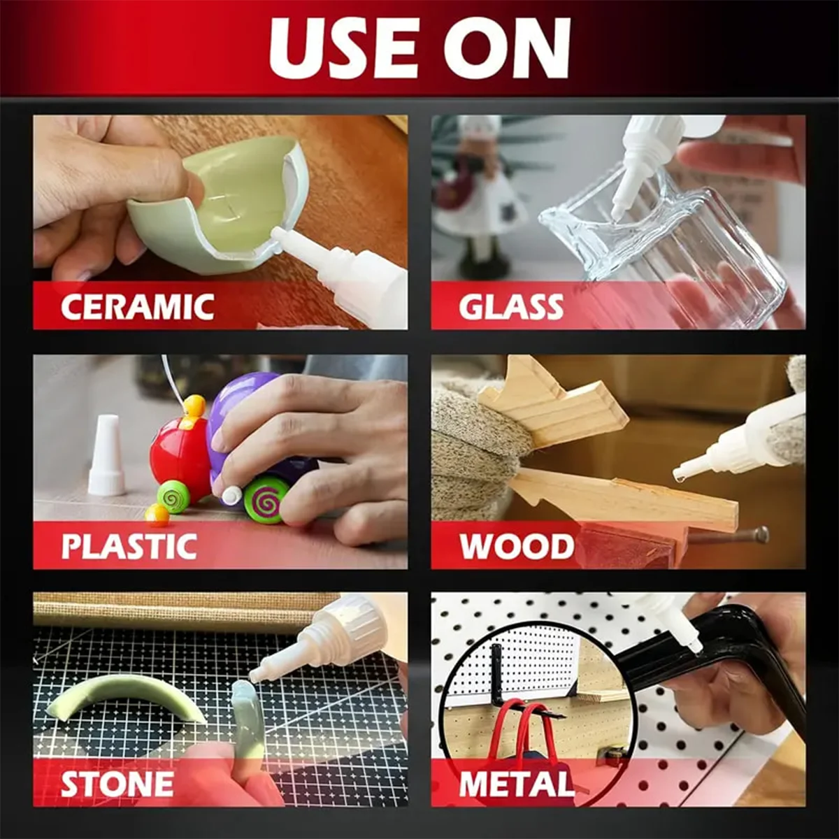 لحام سيراميك جديد JXVX 50 جرام مع غراء عالي المقاومة للزيت، أداة غراء قوية لإصلاح السيراميك الجاف الفوري، درجة حرارة عالية، أمان، غير أبيض، موزع دقيق للهدايا