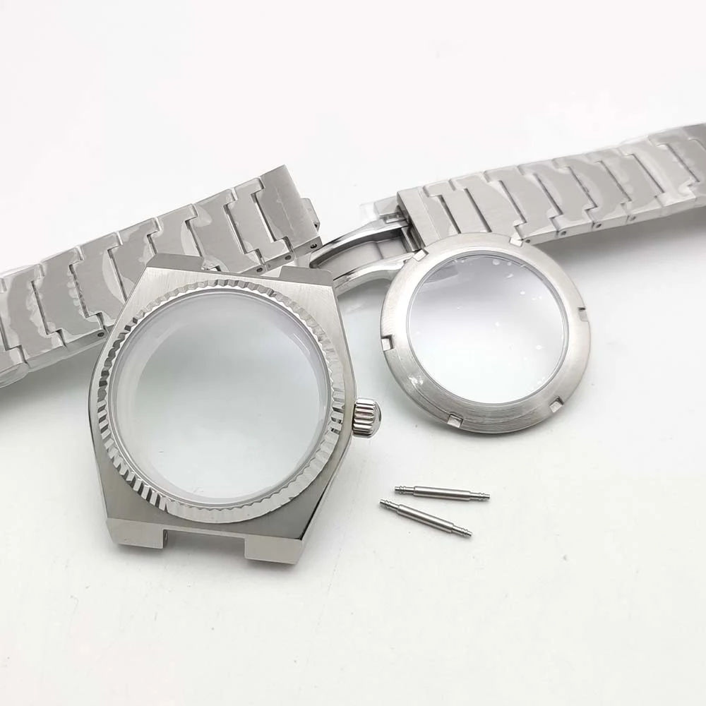 حافظة جديدة عالية الجودة 40 مللي متر مجموعة حزام معدلة أوتوماتيكية 316L من الفولاذ المقاوم للصدأ لحركة NH35/NH36 Mod