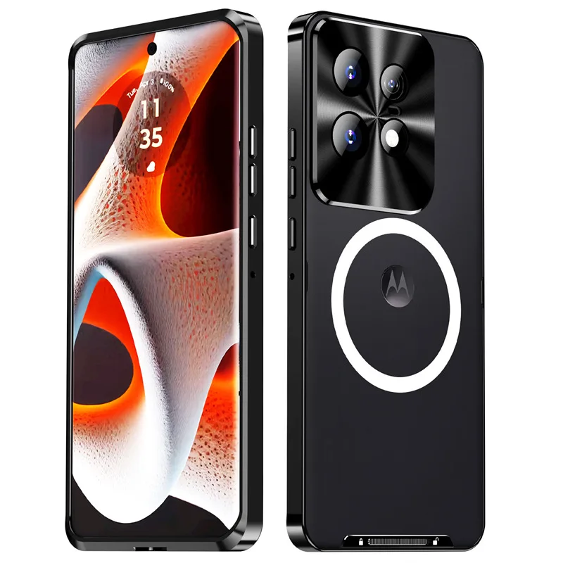 

Magnetic Shockproof Metal Armor Bumper Cases For Motorola Moto Edge 50 Pro Case Magsafe Cover For Moto Edge50 Pro Case