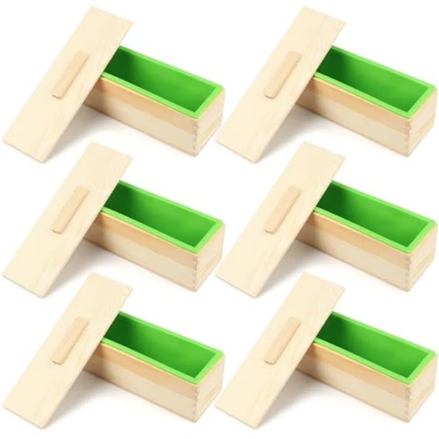 

6 Pack 42 oz Soap Loaf Moldes, Soap Moldes for Soap Making with Wooden Boxes, Soap Bar Moldes Can Be Used for Homemade Soap Pro