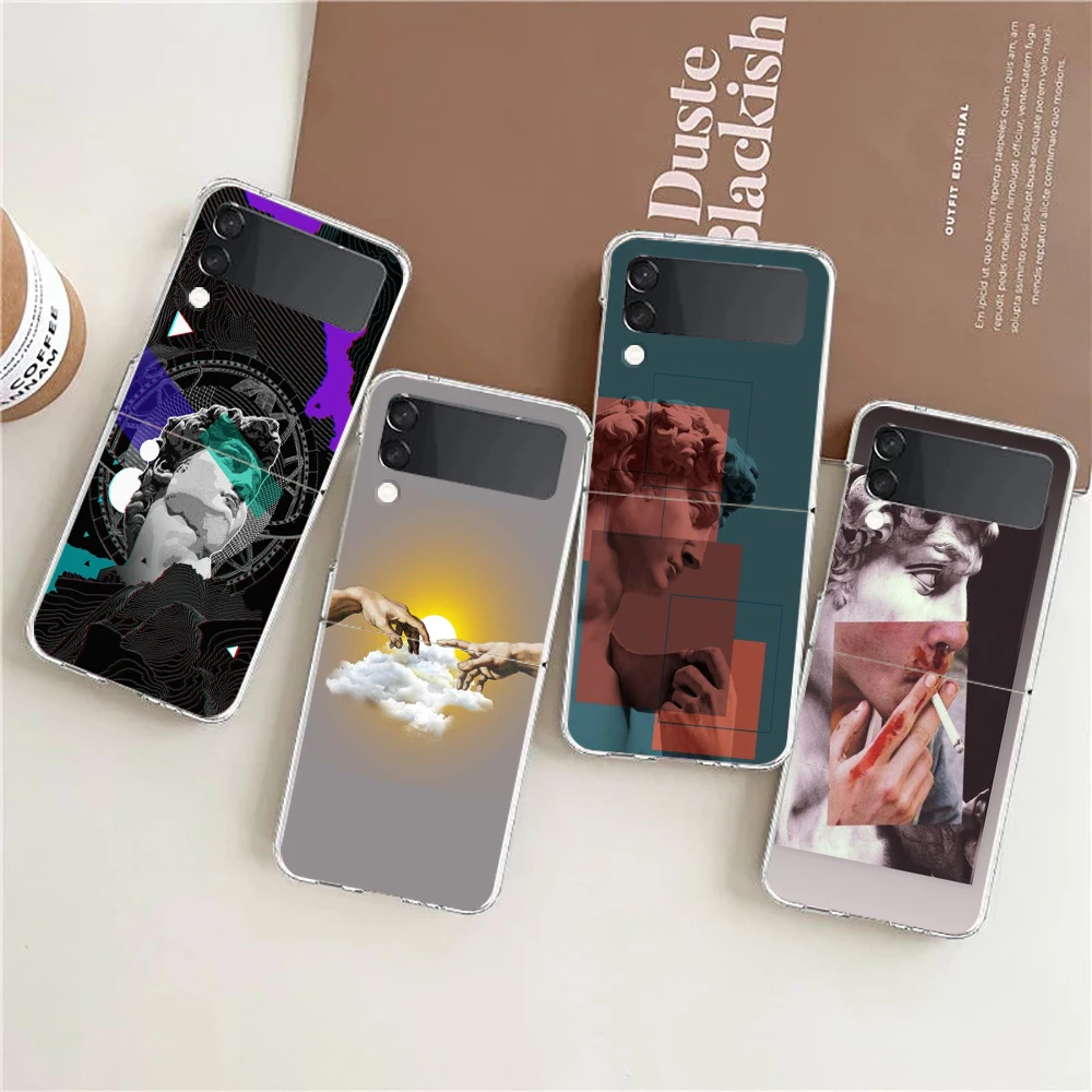 

Art Aesthetic David Eyes Hard PC Phone Case For Samsung Galaxy Z Flip 4 5 Black Cover For Galaxy Z Flip 3 Foldable Shockproof