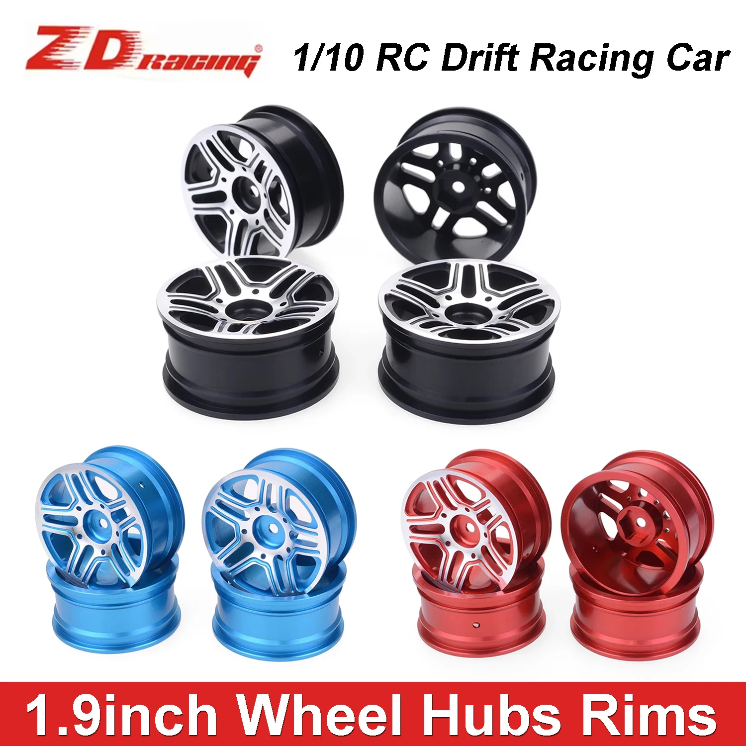 4 Stück ZD Racing 1,9 Zoll Radnaben Felgen 52*26MM Renn- und Drift-Rad für 1/10 RC Crawler Auto Axial SCX10 Traxxas TRX4 D90 HSP HPI