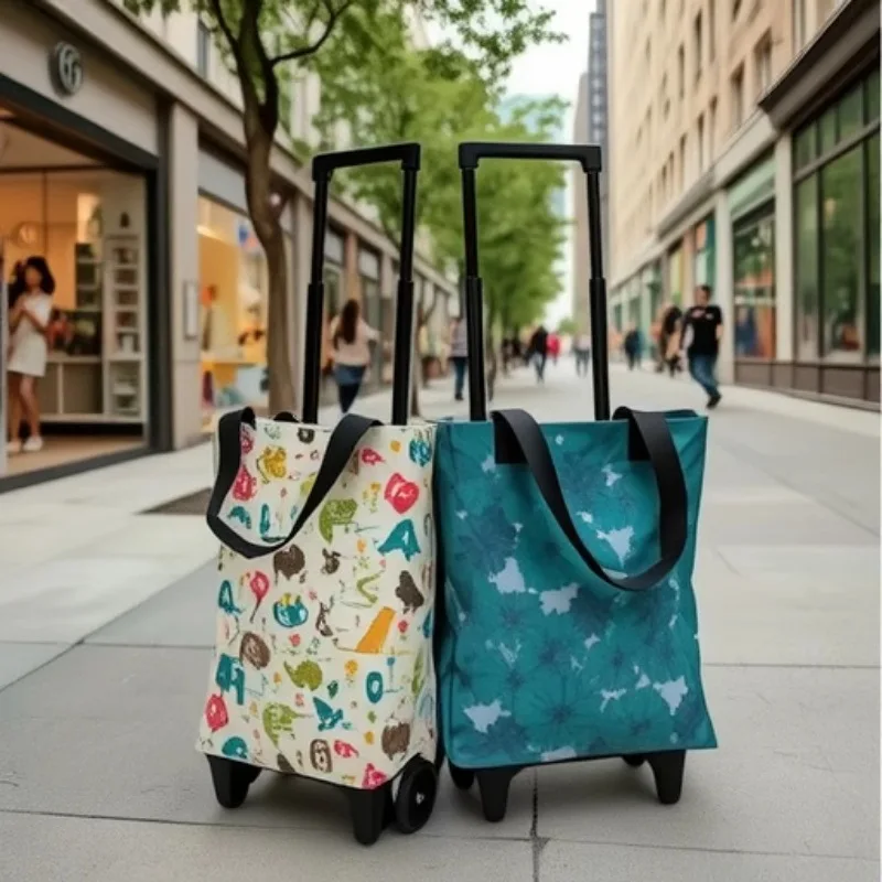 portable-camping-car-pull-rod-bag-lightweight-shopping-cart-with-wheels-hand-pullable-folding-utility-cart-oxford-fabric-body