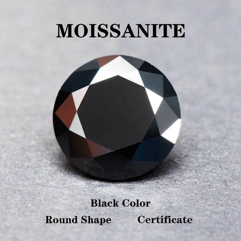 

Moissanite Round Shape Black Color Charms Diamonds for DIY Jewelry Making Pass Diamond Tester with Certificate Wholesale