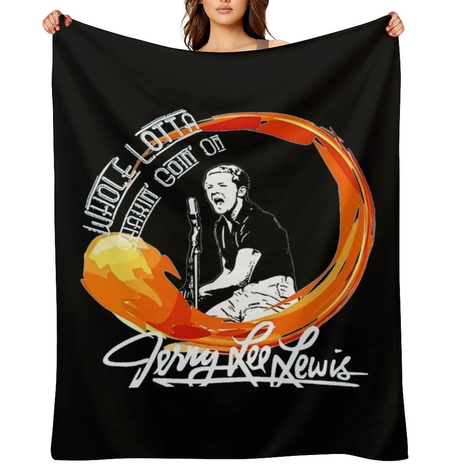 

Jerry Lee Lewis Throw Blanket Vintage Personalized Gift Blankets Sofas Of Decoration heavy to sleep Blankets