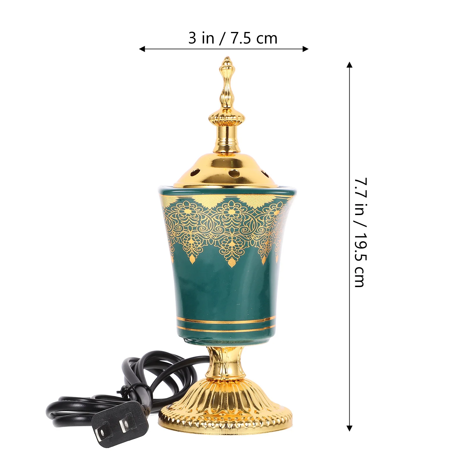 

Electric Incense Burner Plug In Ceramic Metal Censer Home Office Decor Aroma Therapy Burner Vintage Incense Holder