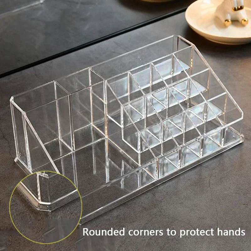 

16 Compartment Transparent Acrylic Jewelry Organizer Earring Studs Bracelet Jewelry Box Desktop Perfume Display Stand