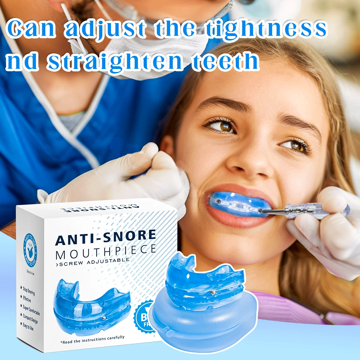 2024 New Arrival Adjustable Anti Snoring Mouth Guard Braces Sleeping Anti-Snoring Devices Bruxism Improve Sleep Snore Mouthpiece image 2