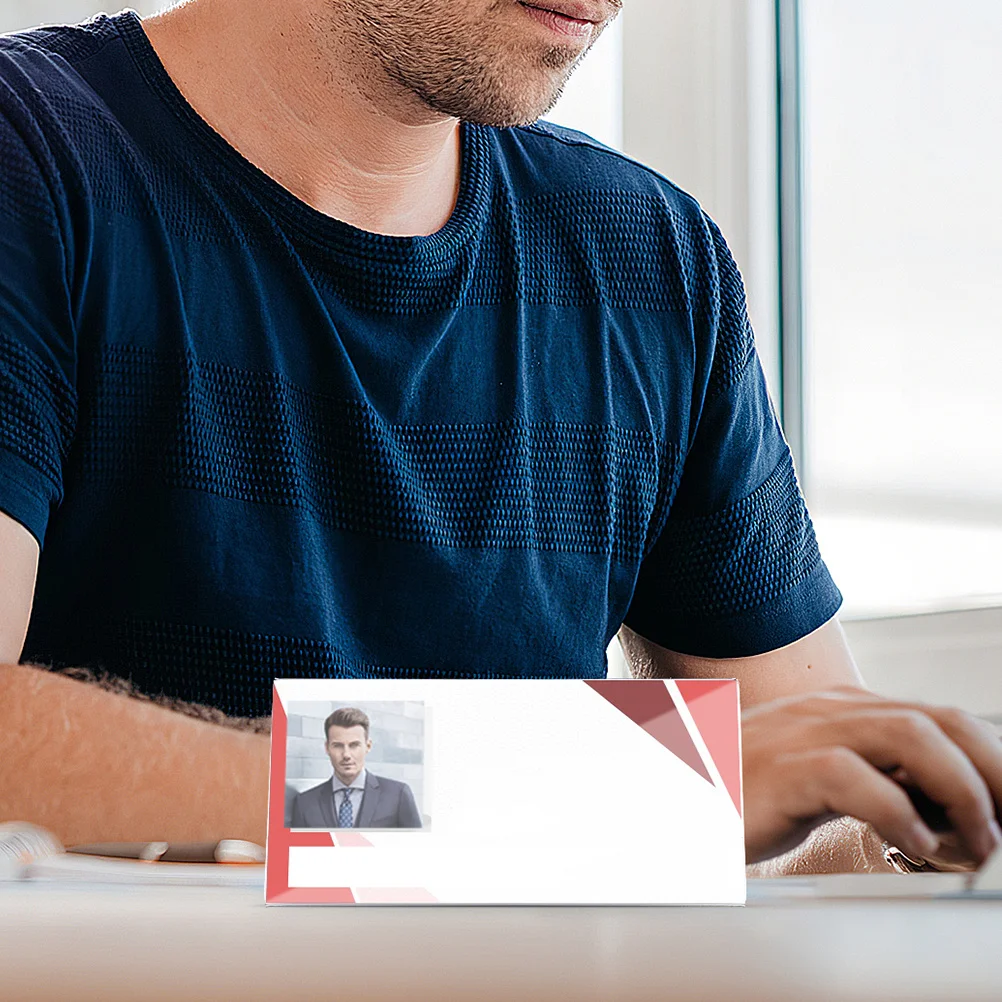 8 قطع من علامات الأسماء المصنوعة من الأكريليك الشفاف، حاملات مكتب المؤتمرات، علامات جلوس شفافة لأحداث اجتماعات المكتب #5