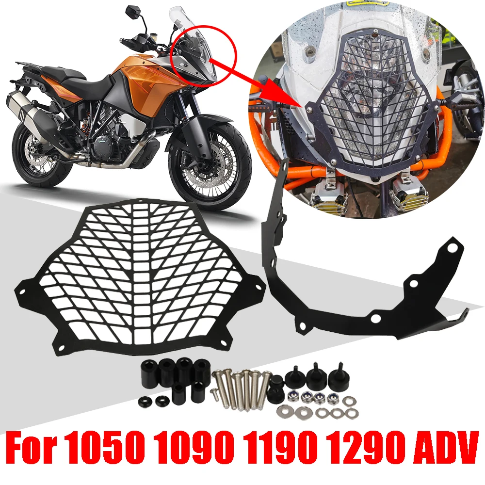 For KTM 1050 1090 1190 Adventure R L ADV 1290 Superadventure Accessories Headlight Protective Cover Guard Grill Grille Protector