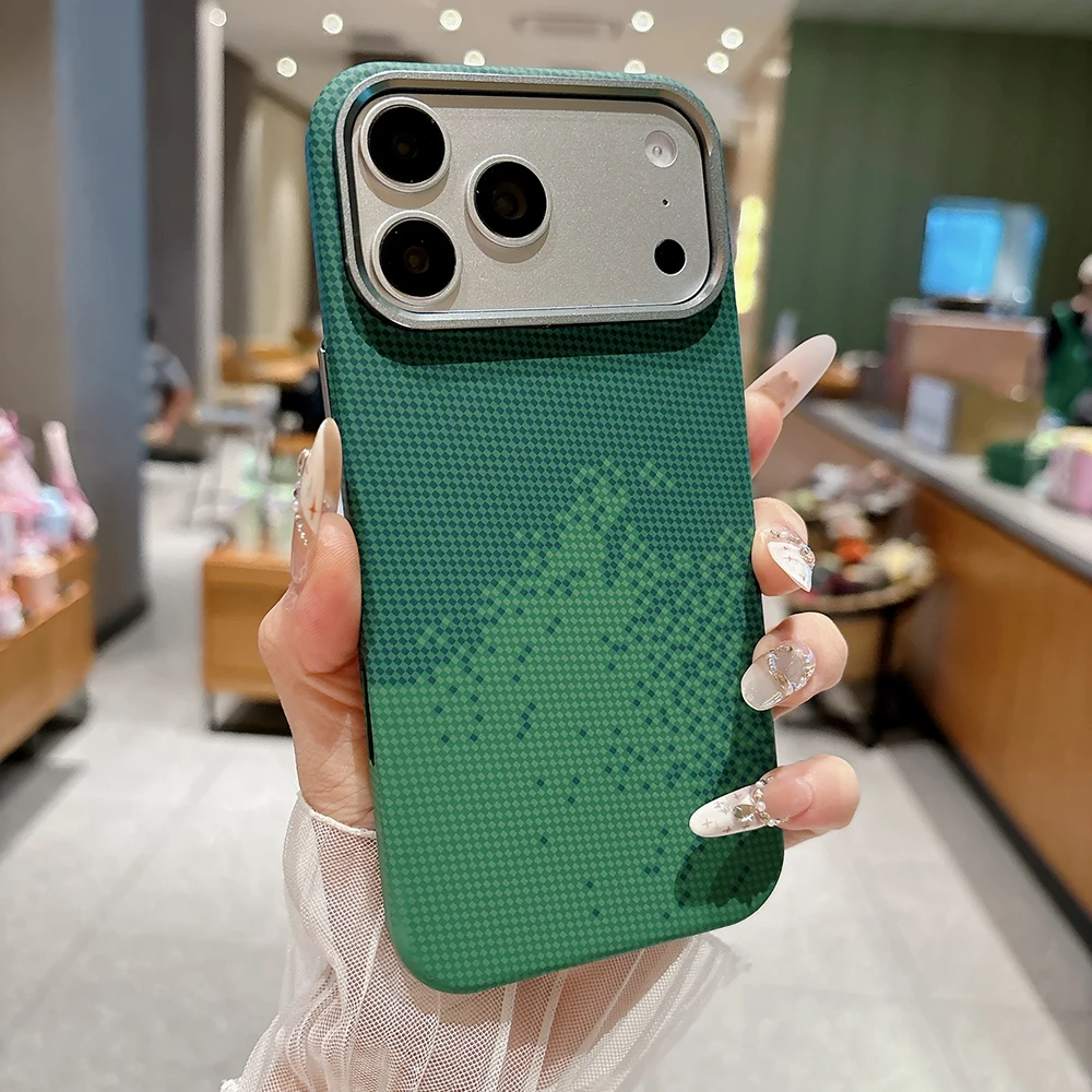 Kohlefaser-Textur Magnetische Hülle für iPhone 17 16 15 14 13 Pro Max Air Ultradünne Legierungs-Linse Kabelloses Laden für Magsafe Cover – Detail 11