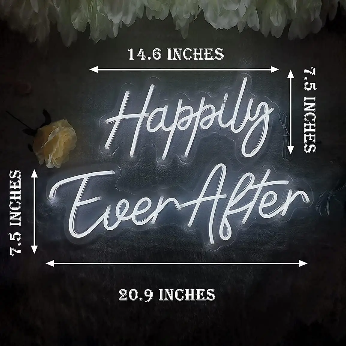 Ever After Neon Wedding Wall Decoration Light Large