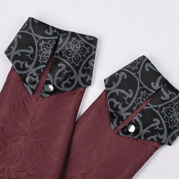 Men's Burgundy Medieval Jacquard Trench Coat 6 2026 Burgundy Medieval Jacquard Trench Coat for Men,Vintage Gothic Dark Men's Jacket ,Halloween Cosplay Performance Costume Men 6