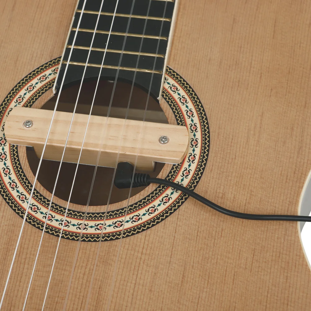 

Wood Soundhole Pickup for Acoustic Guitar Ukulele Classical Guitar No Drilling Installation Easy Volume Tone Control Passive