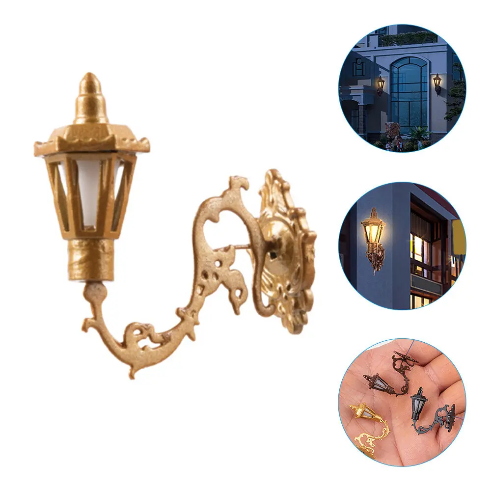 

6Pcs Mini Wall Lamp Chic Realistic Design Fine Workmanship Miniature Decor Accessory for Mini House Dollhouse Sand Table