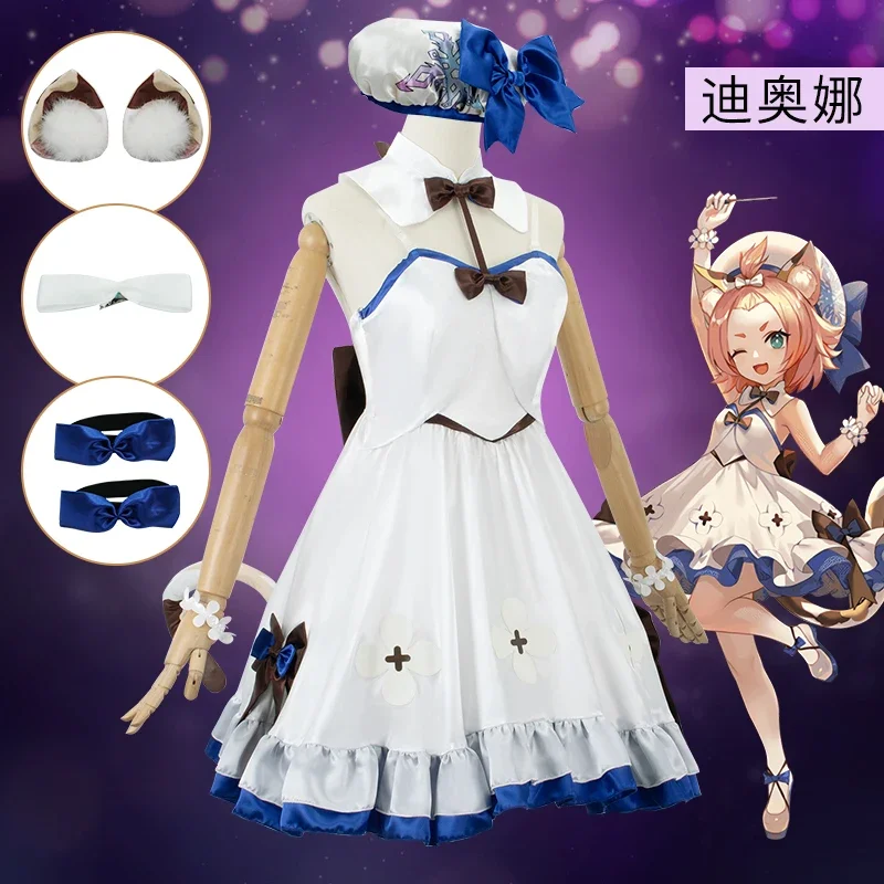 Cosplay Popular Game Genshin Impact Cos Diona K ä tzlein Costume Game Halloween Campus Comic Exhibition Music Festival Dress Set