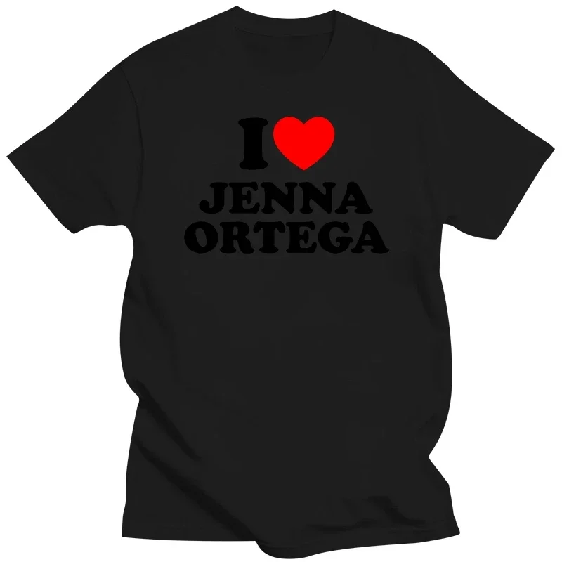 I Love Jenna Ortega Tshirt Summer Hip Hop Crewneck Short Sleeve Tees Men Fashion Casual Oversized Eu Size T-shirts Streetwear