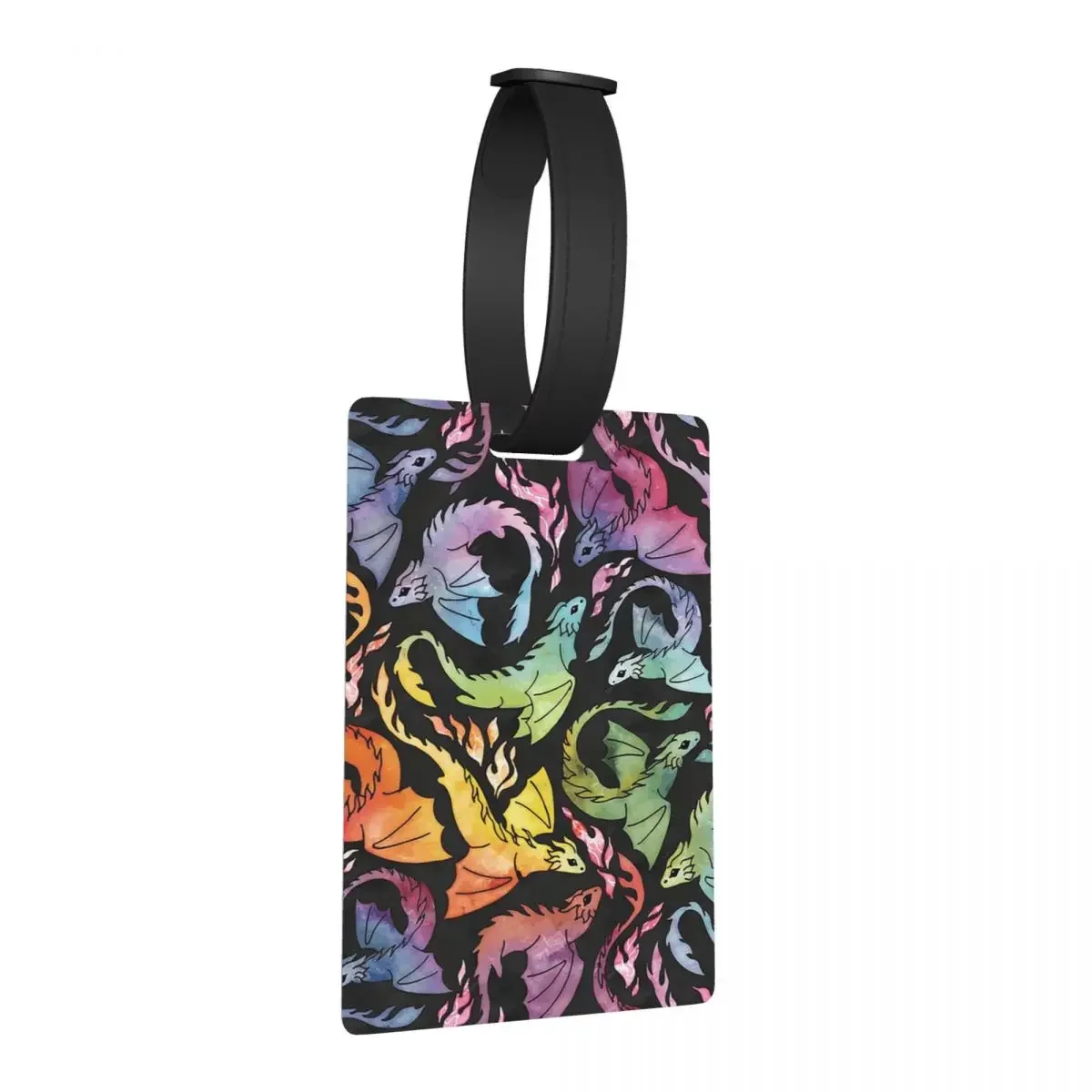 

Багажные бирки Dragon Fire Dark Rainb, аксессуары для чемодана, портативный багаж, посадочная бирка, держатель этикетки, идентификационное имя, адрес