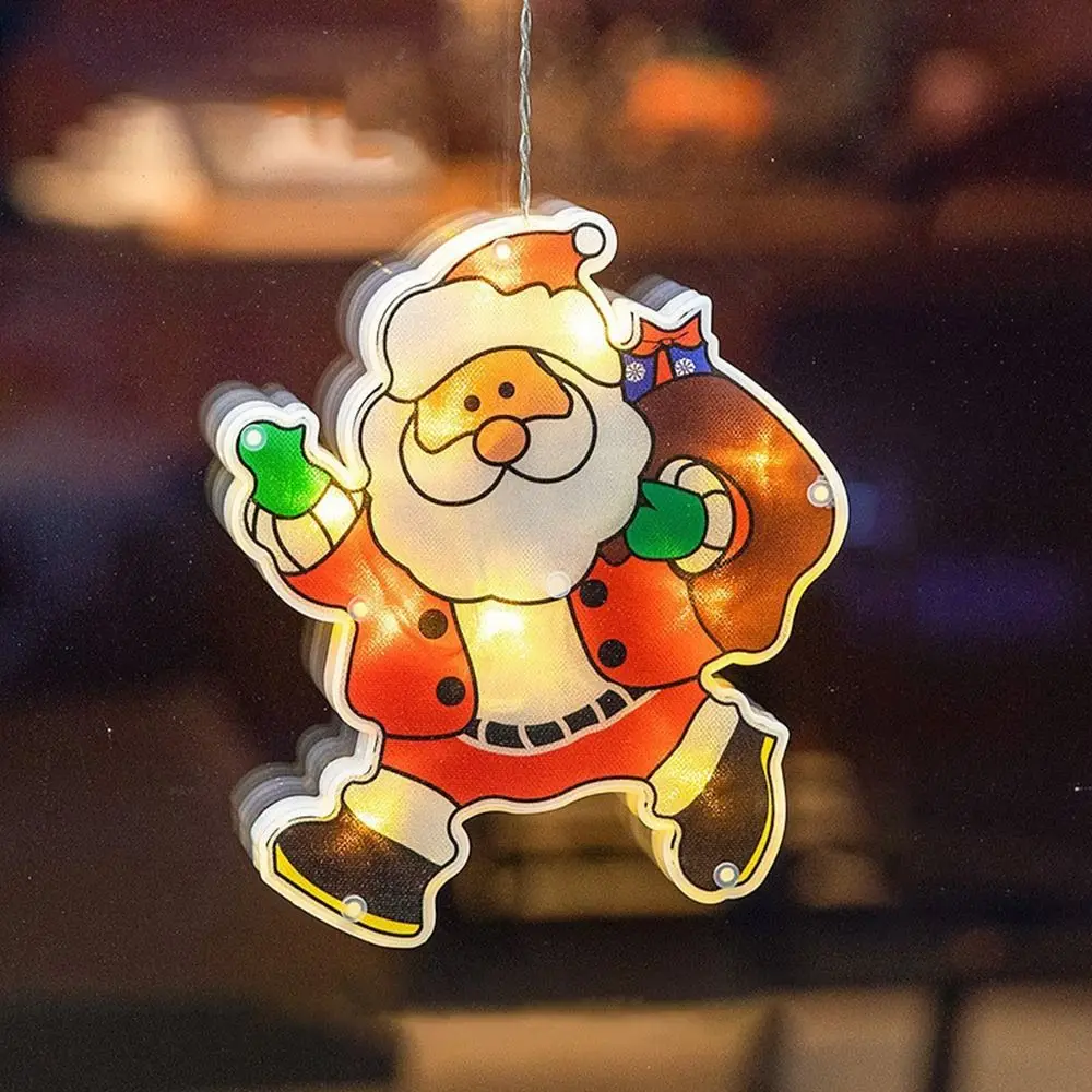 

Santa LED Christmas Lights Elk-shaped Hanging Window Lights Waterproof Snowman Suction Cup Lights Bedroom Decoration